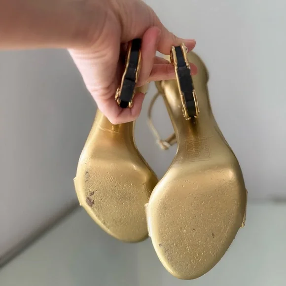 Dolce Gabbana Nappa mordore sandals with baroque DG heel  37 - Picture 2 of 15